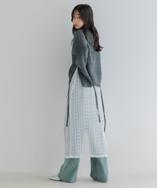 LOWRYS FARM（ローリーズファーム）の「マルチＷＡＹニットレース２Ｐワンピース 151586（ワンピース・レディース・ブルー/アイボリー/ブラック・FREE）」の13枚目の写真