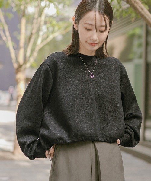 LAKOLE（ラコレ）の「ニットソーラメドロストプルオーバー / 232356（スウェット・レディース・オートミール/ブラウン/ブラック/杢グレー・FREE）」の10枚目の写真