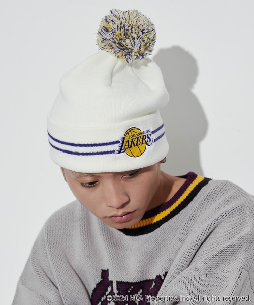 NBA（エヌビーエー）の「∴WEGO/別注NBA ポンポンニットキャップ（ニットキャップ/ビーニー・レディース・ブラック/ブルー/オフホワイト/レッド・FREE）」の18枚目の写真