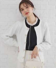 index | リボンパール調ビジューカーディガン【洗える】(カーディガン/ボレロ)