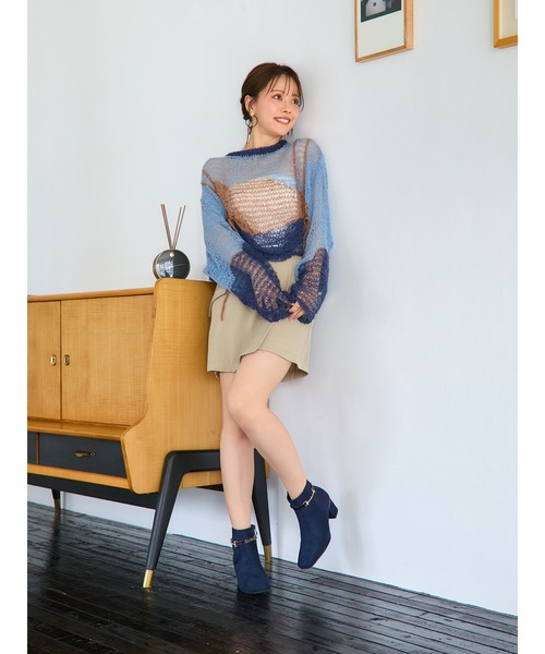 Realta（レアルタ）の「Realta(レアルタ)6cmプレートヒール２WAYビット異素材MIXショートブーツ（ブーツ・レディース・ダークブラウン/ネイビー/ブラック・M/L/LL/S）」の20枚目の写真