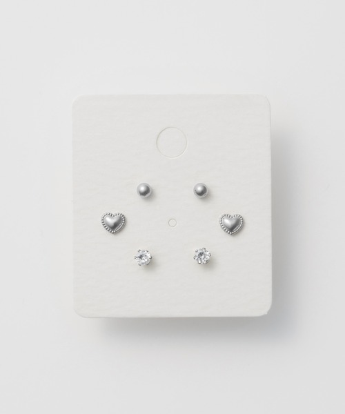 ciite' surgical stainless(シーテサージカルステンレス)の「【 金属アレルギー対応 】 3set pierce / ピアス3セット サージカルステンレス (両耳用)(ピアス(両耳用)・レディース・ゴールド/シルバー・FREE)」の1枚目の写真