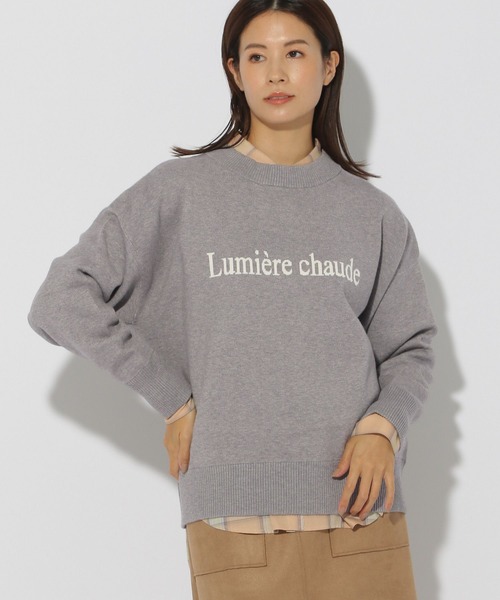 Elura（エルーラ）の「ロゴニット/150343（ニット/セーター・レディース・ホワイト/グレー・LARGE/MEDIUM）」の2枚目の写真