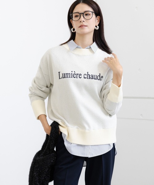 Elura（エルーラ）の「ロゴニット/150343（ニット/セーター・レディース・ホワイト/グレー・LARGE/MEDIUM）」の3枚目の写真