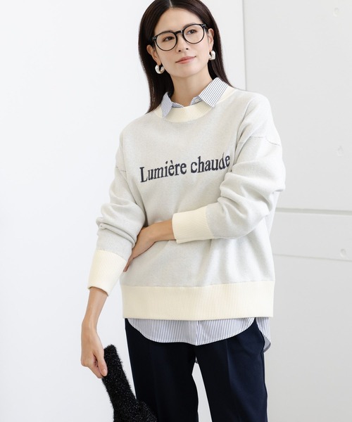 Elura（エルーラ）の「ロゴニット/150343（ニット/セーター・レディース・ホワイト/グレー・LARGE/MEDIUM）」の4枚目の写真
