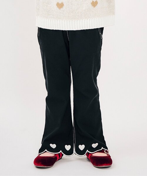 apres les cours（アプレレクール）の「【あったか】裏起毛ハートスカラップパンツ（その他パンツ・キッズ・ブラック/アイボリー/インディゴブルー・80/90/100/110/120/130/140）」の3枚目の写真