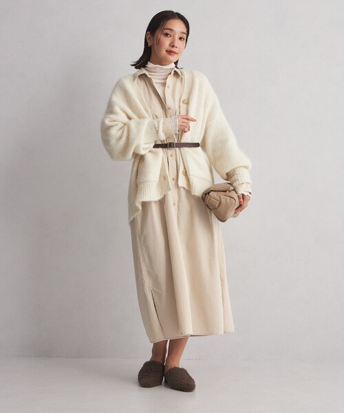green label relaxing(グリーンレーベルリラクシング)の「<at ease> コーデュロイ ワンピース(シャツワンピース・レディース・ダークグレー/ライトブルー/オフホワイト・FREE)」の10枚目の写真