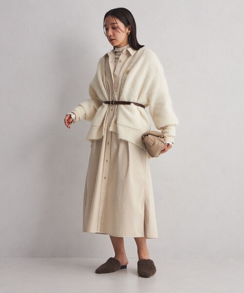 green label relaxing(グリーンレーベルリラクシング)の「<at ease> コーデュロイ ワンピース(シャツワンピース・レディース・ダークグレー/ライトブルー/オフホワイト・FREE)」の11枚目の写真
