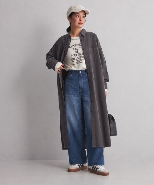 green label relaxing(グリーンレーベルリラクシング)の「<at ease> コーデュロイ ワンピース(シャツワンピース・レディース・ダークグレー/ライトブルー/オフホワイト・FREE)」の13枚目の写真