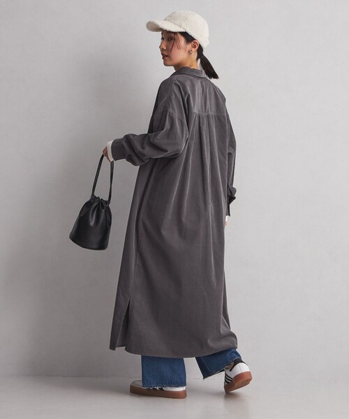 green label relaxing(グリーンレーベルリラクシング)の「<at ease> コーデュロイ ワンピース(シャツワンピース・レディース・ダークグレー/ライトブルー/オフホワイト・FREE)」の16枚目の写真