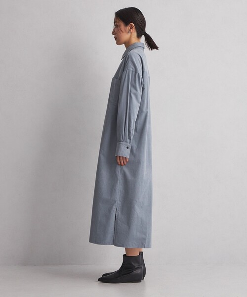 green label relaxing(グリーンレーベルリラクシング)の「<at ease> コーデュロイ ワンピース(シャツワンピース・レディース・ダークグレー/ライトブルー/オフホワイト・FREE)」の18枚目の写真