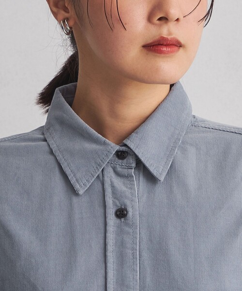 green label relaxing(グリーンレーベルリラクシング)の「<at ease> コーデュロイ ワンピース(シャツワンピース・レディース・ダークグレー/ライトブルー/オフホワイト・FREE)」の20枚目の写真