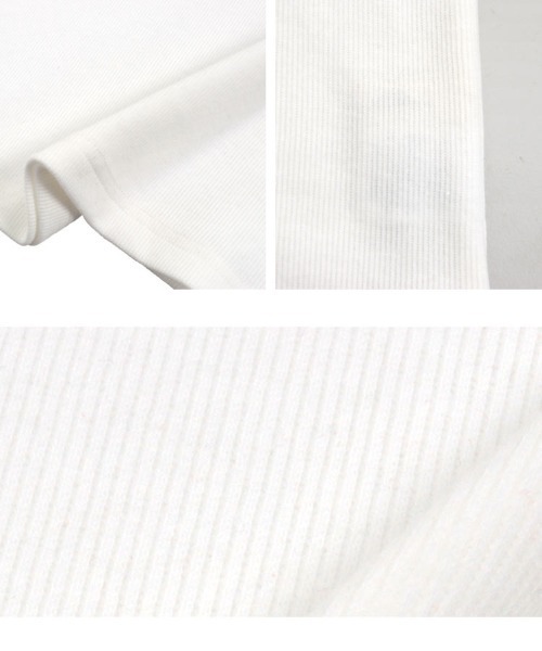 KOBE LETTUCE（コウベレタス）の「[ M L XL 選べるサイズ ] 深Uネック細リブ長袖Tシャツ（Tシャツ/カットソー・レディース・オフホワイト/ベージュ/レッド/ブラック/グレー/グリーン/アイボリー系/ネイビー/ピンク/イエロー系・L/M/XL）」の20枚目の写真