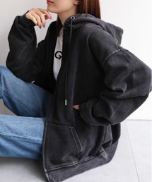 CREARE -LINO- | <ユニセックス商品>オーバーダイポケット付きジップアップフーディー/パーカー/ジップアップパーカー(パーカー)