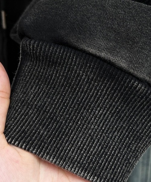 CREARE -LINO-（クレアーレリノ）の「＜ユニセックス商品＞オーバーダイポケット付きジップアップフーディー/パーカー/ジップアップパーカー（パーカー・レディース・ブラック・XL/L/M）」の7枚目の写真