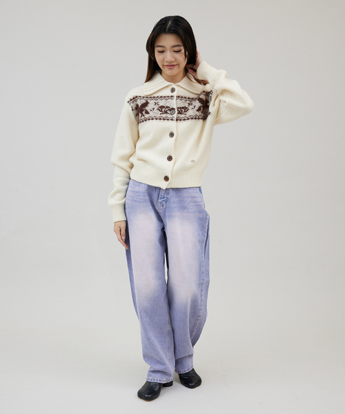JOINT WORKS(ジョイントワークス)の「Kr バックリボンスプレーデニム(デニムパンツ・レディース・サックスブルー/ブラック・SMALL/MEDIUM)」の3枚目の写真