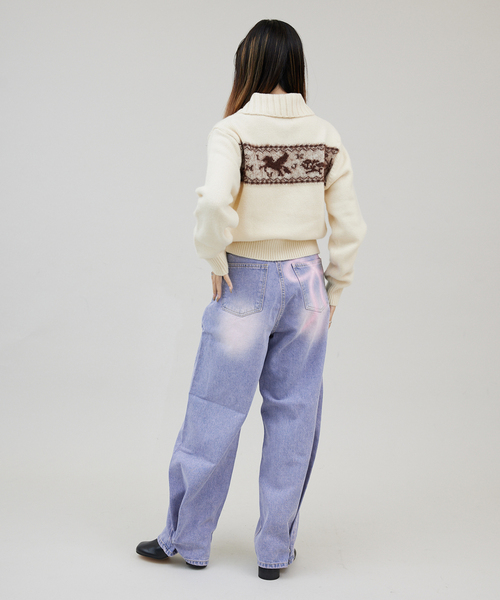 JOINT WORKS(ジョイントワークス)の「Kr バックリボンスプレーデニム(デニムパンツ・レディース・サックスブルー/ブラック・SMALL/MEDIUM)」の5枚目の写真