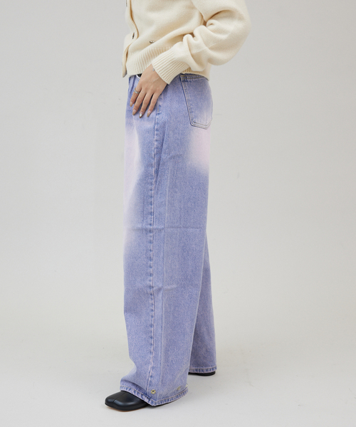 JOINT WORKS(ジョイントワークス)の「Kr バックリボンスプレーデニム(デニムパンツ・レディース・サックスブルー/ブラック・SMALL/MEDIUM)」の8枚目の写真