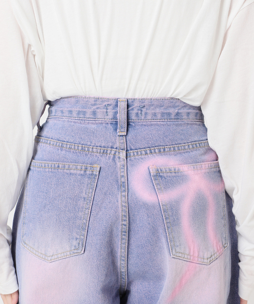 JOINT WORKS(ジョイントワークス)の「Kr バックリボンスプレーデニム(デニムパンツ・レディース・サックスブルー/ブラック・SMALL/MEDIUM)」の17枚目の写真