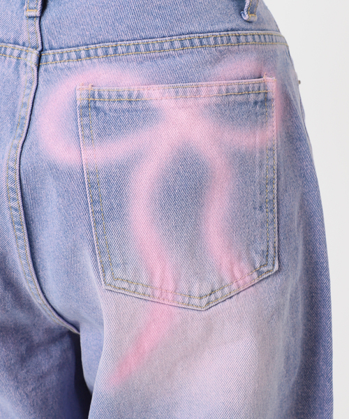 JOINT WORKS(ジョイントワークス)の「Kr バックリボンスプレーデニム(デニムパンツ・レディース・サックスブルー/ブラック・SMALL/MEDIUM)」の21枚目の写真