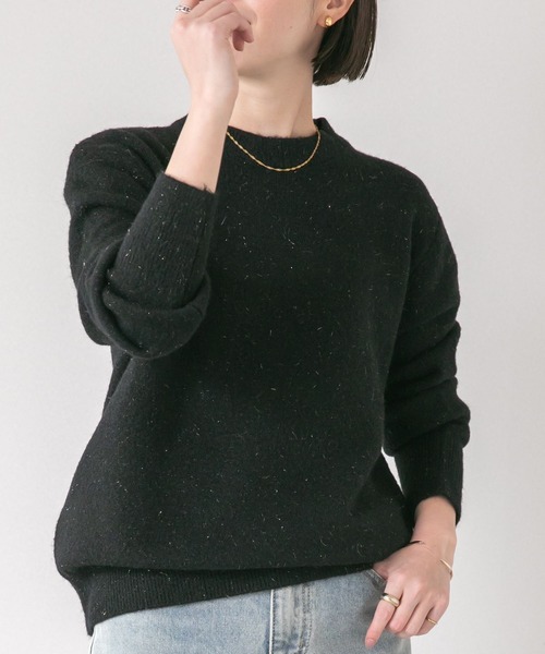 LinoU.(リノユー)の「クルーネックラメニット(ニット/セーター・レディース・チャコール/ブラック/アイボリー/ブルー・FREE)」の9枚目の写真