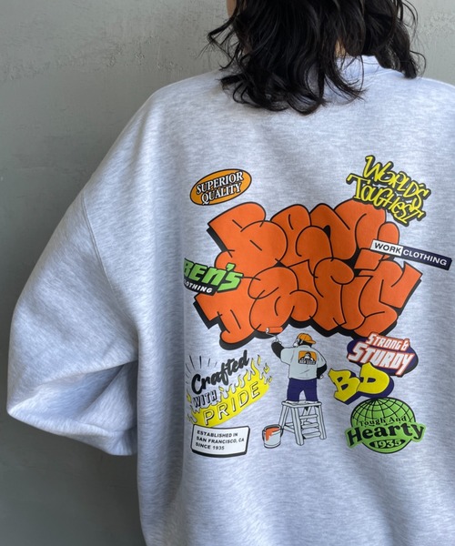 [BEN DAVIS/ベンデイビス] OVERLAP ウォールアート バックプリントスウェット（スウェット）｜BEN DAVIS（ベンデイビス）