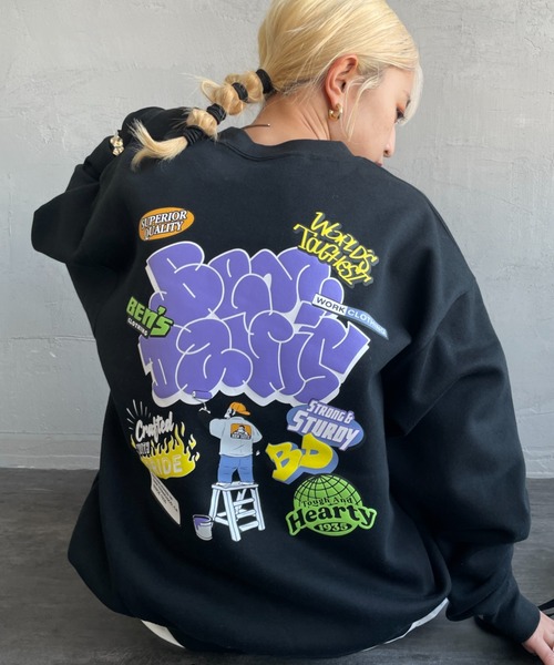 [BEN DAVIS/ベンデイビス] OVERLAP ウォールアート バックプリントスウェット（スウェット）｜BEN DAVIS（ベンデイビス）