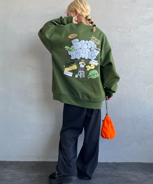 [BEN DAVIS/ベンデイビス] OVERLAP ウォールアート バックプリントスウェット（スウェット）｜BEN DAVIS（ベンデイビス）