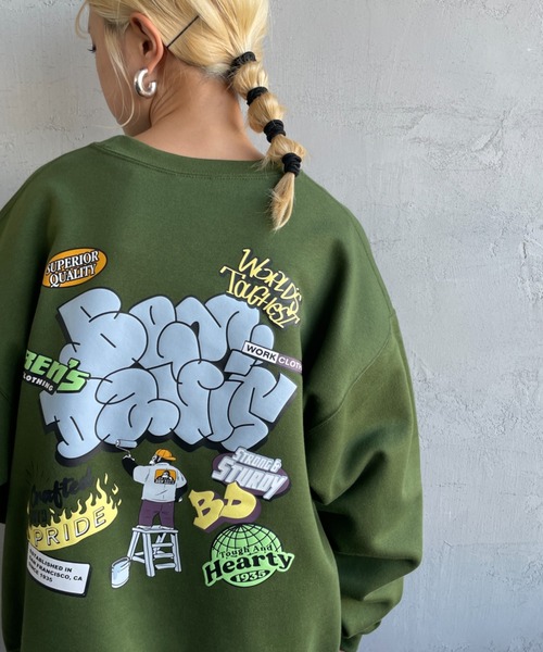 [BEN DAVIS/ベンデイビス] OVERLAP ウォールアート バックプリントスウェット（スウェット）｜BEN DAVIS（ベンデイビス）