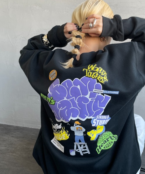 [BEN DAVIS/ベンデイビス] OVERLAP ウォールアート バックプリントスウェット（スウェット）｜BEN DAVIS（ベンデイビス）