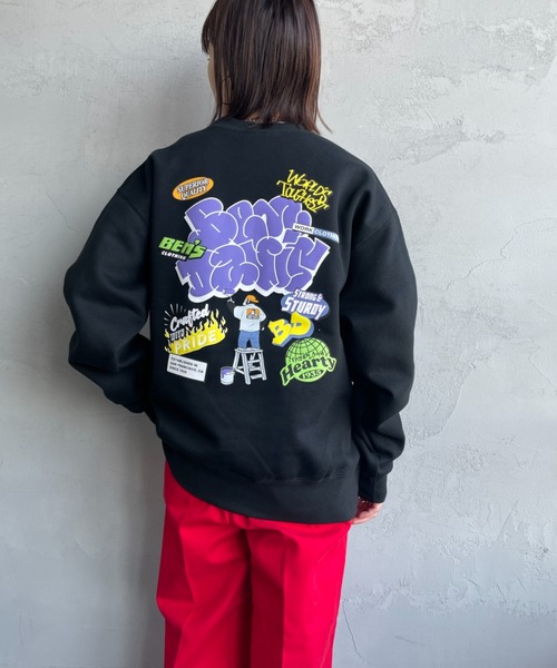 [BEN DAVIS/ベンデイビス] OVERLAP ウォールアート バックプリントスウェット（スウェット）｜BEN DAVIS（ベンデイビス）