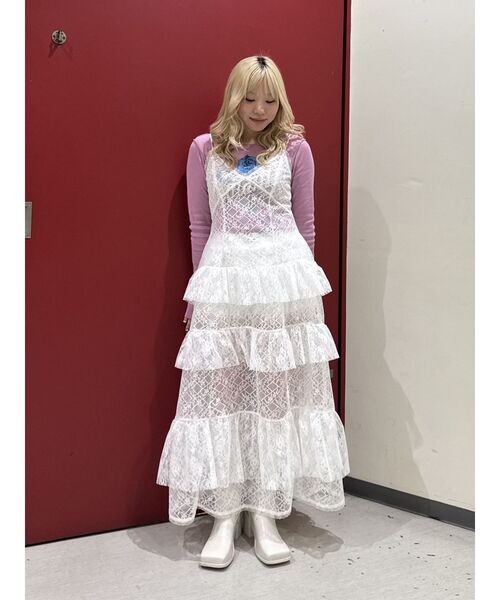 jouetie(ジュエティ)の「ティアードフリルランジェリーワンピース(ワンピース・レディース・オフホワイト/ブルー/ブラック・MEDIUM)」の19枚目の写真