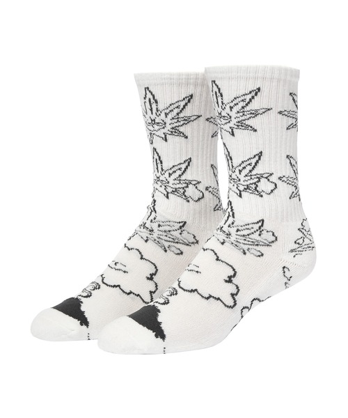 HUF(ハフ)の「SELF DESTRUCTION BUDDY SOCKS / HUF ハフ ソックス 靴下(ソックス/靴下・メンズ・ブルー系その他/オフホワイト/ブラック・O/S)」の1枚目の写真