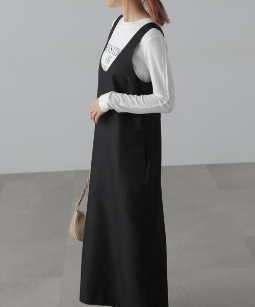 FREE'S MART（フリーズマート）の「深Uネックジャンスカ（ジャンパースカート・レディース・ブラック/ブラウン・MEDIUM/SMALL）」の14枚目の写真