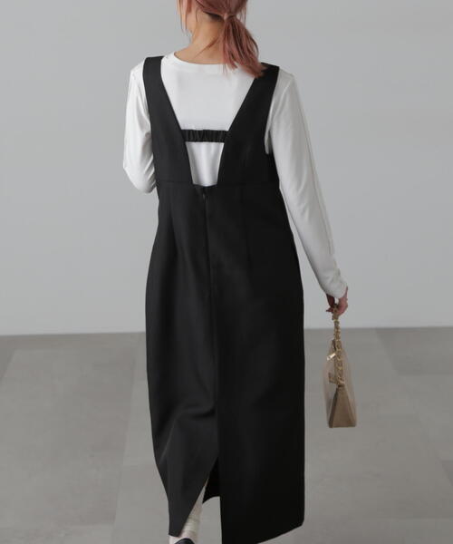 FREE'S MART（フリーズマート）の「深Uネックジャンスカ（ジャンパースカート・レディース・ブラック/ブラウン・MEDIUM/SMALL）」の6枚目の写真