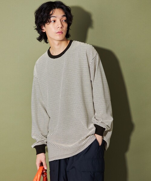 CITEN（シテン）の「＜CITEN＞リップルボーダーロンT（Tシャツ/カットソー・メンズ・ブラック/オフホワイト・L/M）」の2枚目の写真