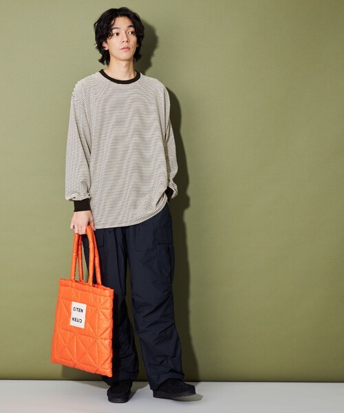 CITEN（シテン）の「＜CITEN＞リップルボーダーロンT（Tシャツ/カットソー・メンズ・ブラック/オフホワイト・L/M）」の3枚目の写真