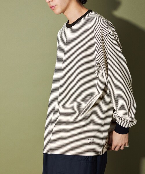 CITEN（シテン）の「＜CITEN＞リップルボーダーロンT（Tシャツ/カットソー・メンズ・ブラック/オフホワイト・L/M）」の5枚目の写真