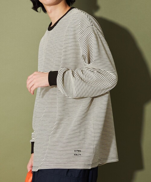 CITEN（シテン）の「＜CITEN＞リップルボーダーロンT（Tシャツ/カットソー・メンズ・ブラック/オフホワイト・L/M）」の7枚目の写真