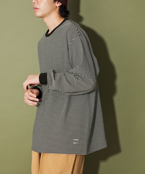 CITEN（シテン）の「＜CITEN＞リップルボーダーロンT（Tシャツ/カットソー・メンズ・ブラック/オフホワイト・L/M）」の9枚目の写真