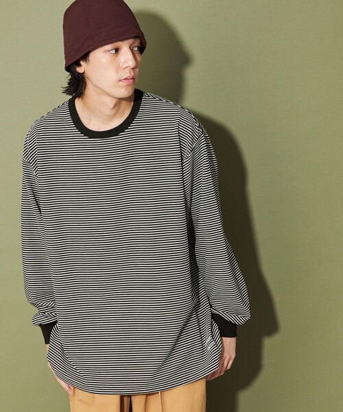 CITEN（シテン）の「＜CITEN＞リップルボーダーロンT（Tシャツ/カットソー・メンズ・ブラック/オフホワイト・L/M）」の10枚目の写真