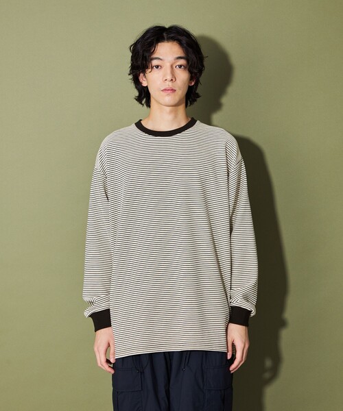 CITEN（シテン）の「＜CITEN＞リップルボーダーロンT（Tシャツ/カットソー・メンズ・ブラック/オフホワイト・L/M）」の14枚目の写真