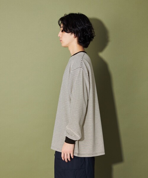 CITEN（シテン）の「＜CITEN＞リップルボーダーロンT（Tシャツ/カットソー・メンズ・ブラック/オフホワイト・L/M）」の15枚目の写真
