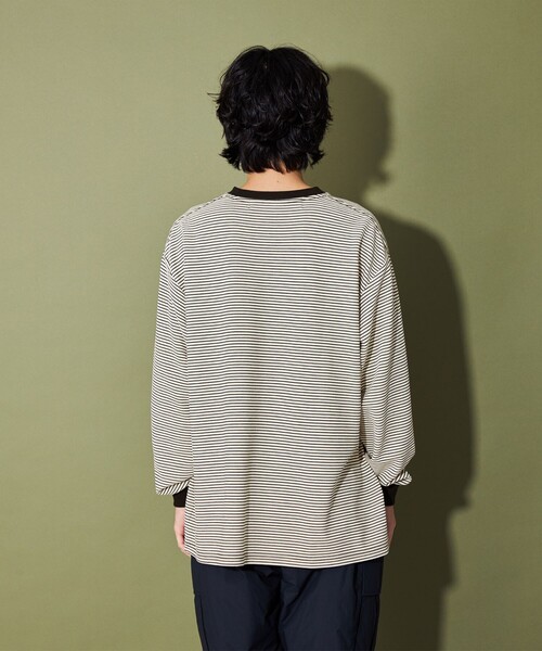 CITEN（シテン）の「＜CITEN＞リップルボーダーロンT（Tシャツ/カットソー・メンズ・ブラック/オフホワイト・L/M）」の16枚目の写真