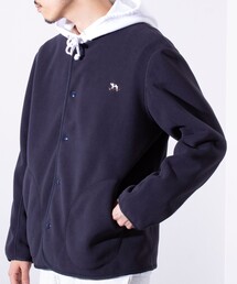 GLOSTER | 【GLOSTER/グロスター】フレンチブルドッグ刺繍 フリースカーディガン ワンポイント(カーディガン/ボレロ)