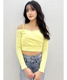 GYDA | カシュクールデザインオフショルトップス(Tシャツ/カットソー)