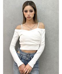 GYDA | カシュクールデザインオフショルトップス(Tシャツ/カットソー)