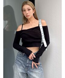 GYDA | カシュクールデザインオフショルトップス(Tシャツ/カットソー)