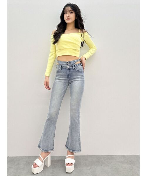 GYDA(ジェイダ)の「カシュクールデザインオフショルトップス(Tシャツ/カットソー・レディース・ライトイエロー/オフホワイト/ブラック・FREE)」の18枚目の写真