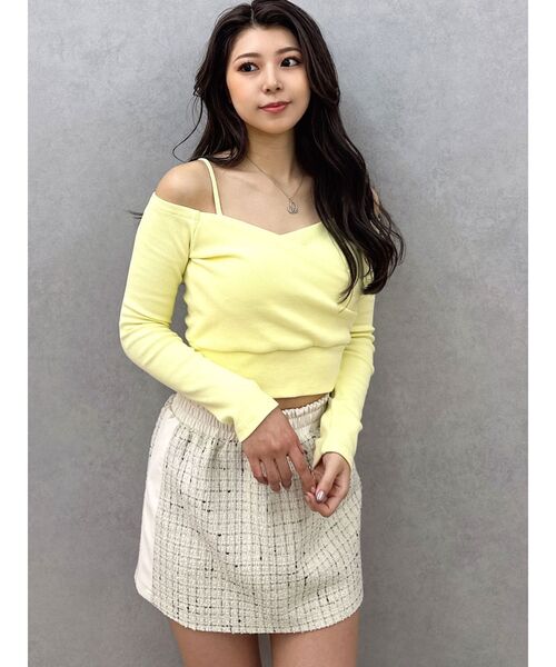 GYDA(ジェイダ)の「カシュクールデザインオフショルトップス(Tシャツ/カットソー・レディース・ライトイエロー/オフホワイト/ブラック・FREE)」の21枚目の写真